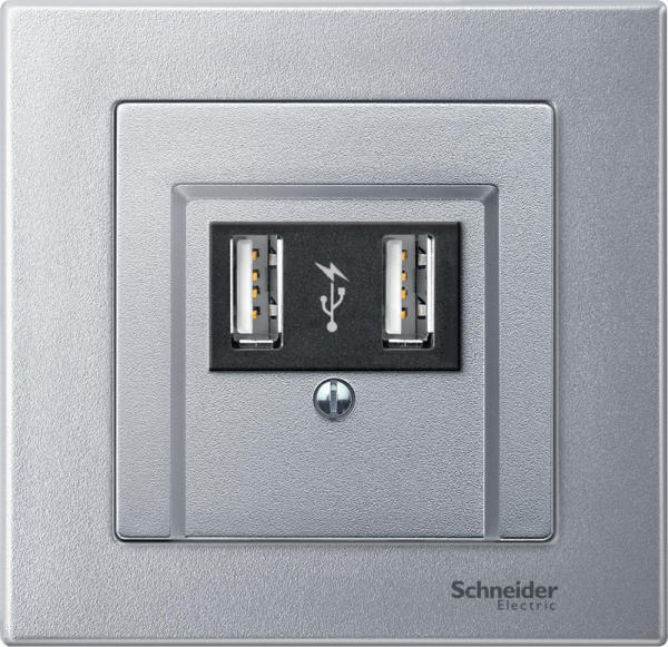 Schneider Electric Merten SM Алюминий Накладка аудиорозетки 2-ой (мех М46701х)
