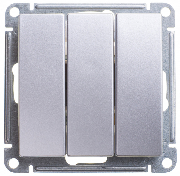 Systeme Electric Wessen 59 Матовый хром Выключатель 3-клавишный, 10АХ