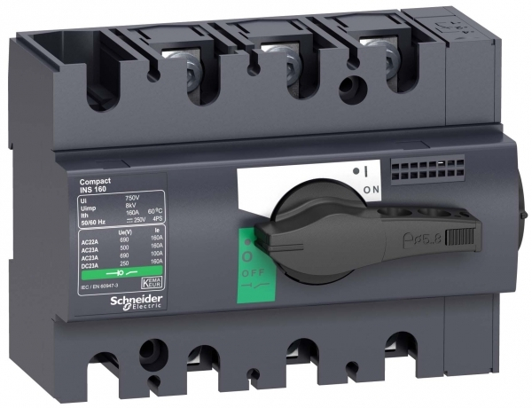 Schneider Electric Interpact INS/INV Выключатель-разъединитель 3P 125А рукоятка спереди