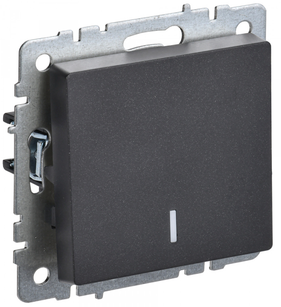 IEK BRITE BASE Черный Выключ. 1-кл с индик 10А ВС10-1-1-БрЧ