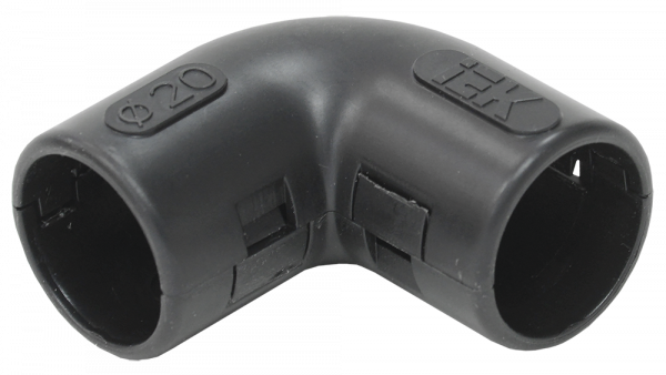 IEK Поворот открывающийся на 90гр. CI20G черный (5 шт/комп)