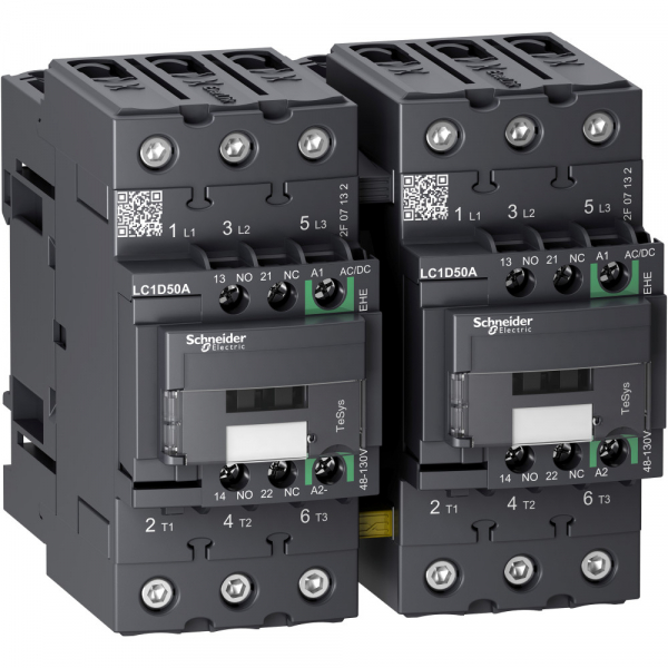 Schneider Electric TeSys D 3Р Контактор реверсивный Everlink AC3 440В 50A, катушка управления 48-130В AC/DC
