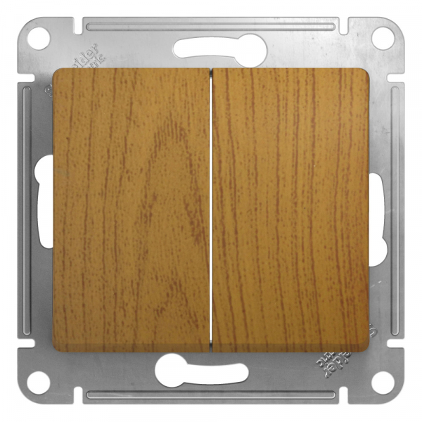 Systeme Electric Glossa Дерево Дуб Переключатель 2-клавишный, сх.6, 10АХ