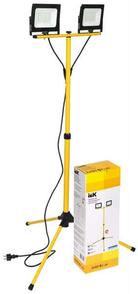 IEK Прожектор LED СДО 06-2x50Ш штатив 6500К IP65 черный