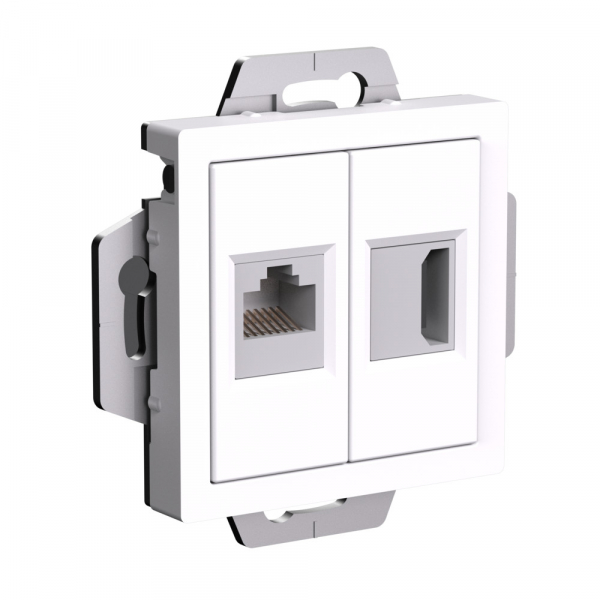 Systeme Electric AtlasDesign Белый Розетка двойная HDMI+RJ45, кат.5Е, механизм