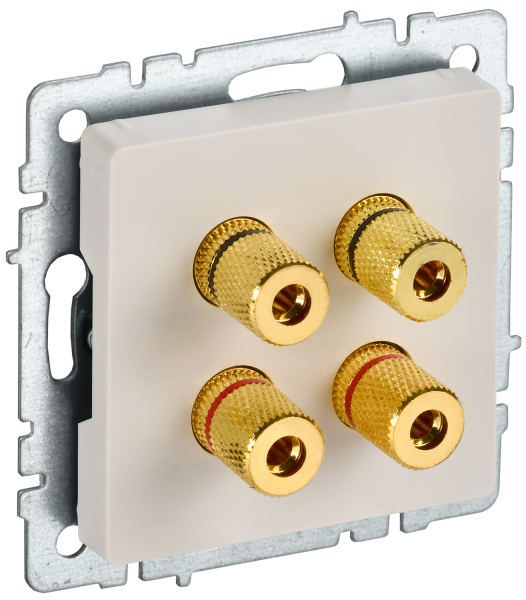 IEK BRITE BASE Бежевый Аудиорозетка 4-мест. РА10-БрКр