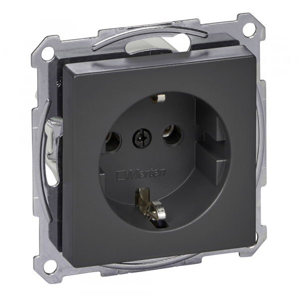Schneider Electric Merten SM Антрацит Розетка с/з безвинт.зажим