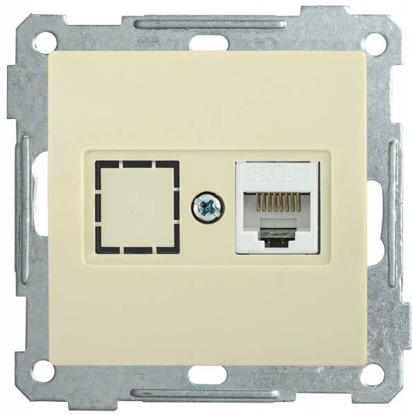 IEK РK11-1-Б Розетка компьютерная RJ45 Cat6 BOLERO кремовый