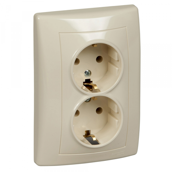Schneider Electric Sedna Беж Розетка 2-я с/з литая