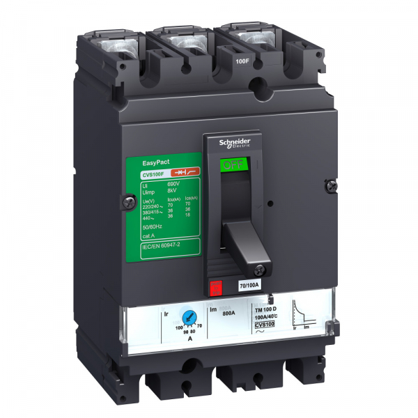 Schneider Electric EasyPact CVS 100F Автоматический выключатель 50kA 3P MA6,3