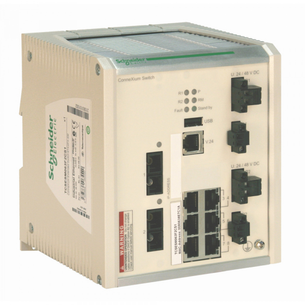 Schneider Electric Ком. Connexium 6TX/2FXмм (6 RJ45,1 мед.каб.,2опт.мультм. каб.,10/100Mbit,покр.) (TCSESM063F2CU1C)