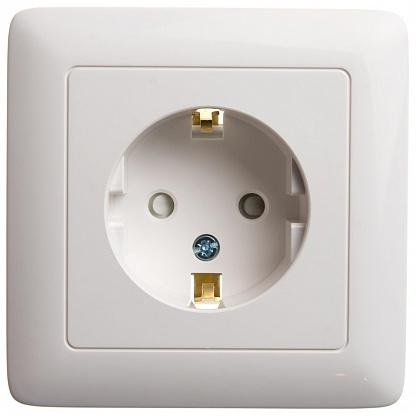 Systeme Electric Wessen ХИТ внутр Бел Розетка с/з со шторками, 16А, 250В