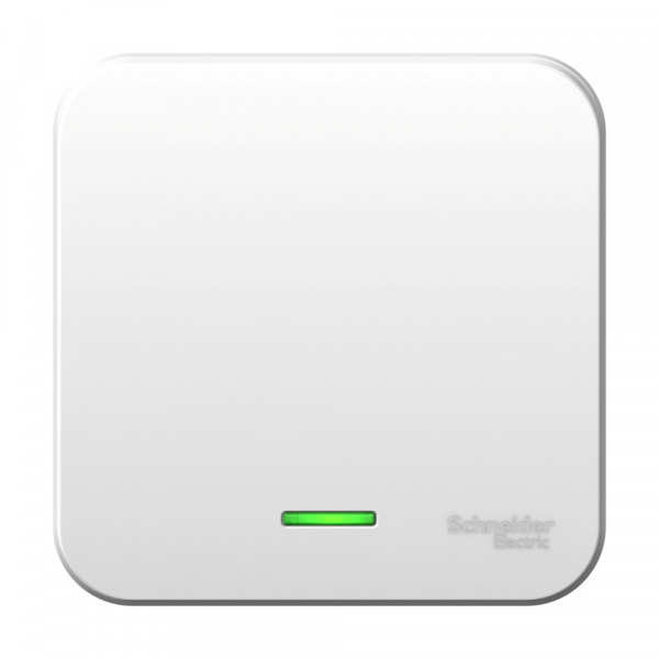 Systeme Electric Blanca наруж Бел Выключатель 1-клавишный с подсветкой, 6А, 250В, монтажная пластина