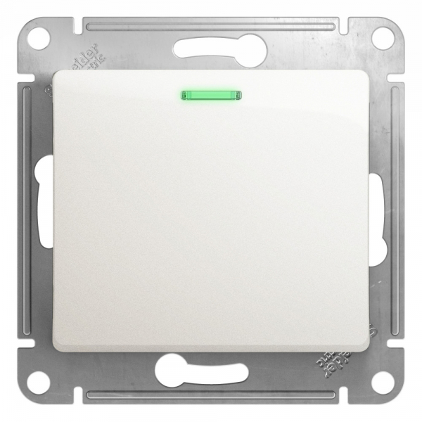 Systeme Electric Glossa Перламутр Переключатель 1-клавишный с подсветкой сх.6а, 10АХ