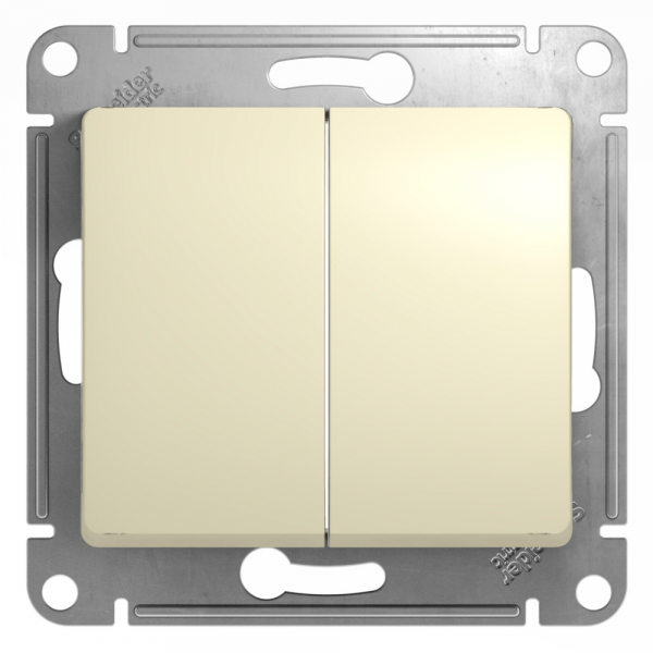Systeme Electric Glossa Беж Переключатель 2-клавишный, сх.6, 10АХ