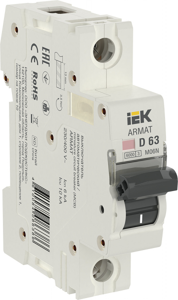 IEK ARMAT Автоматический выключатель M06N 1P D 63А