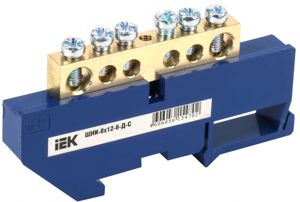 IEK Шина N ноль на DIN-изол ШНИ-8х12-6-Д-С