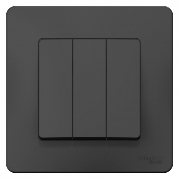 Systeme Electric Blanca внутр Антрацит Выключатель 3-клавишный, 10А, 250B