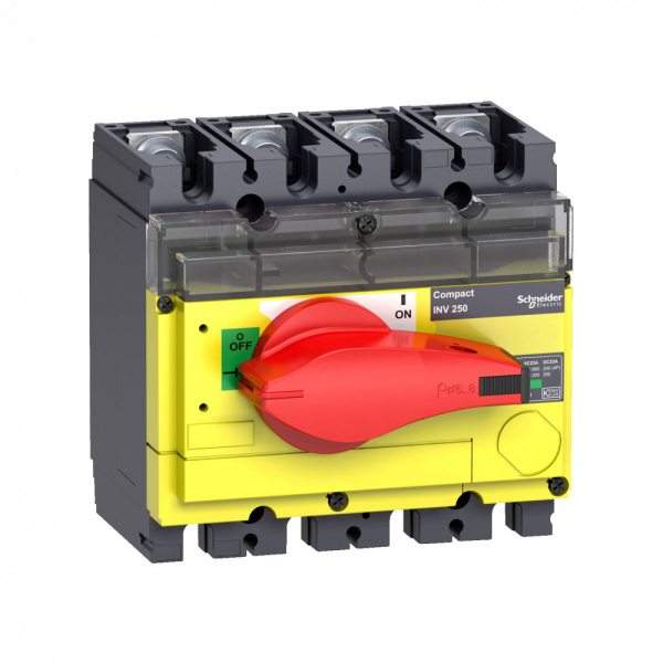 Schneider Electric ВЫКЛЮЧАТЕЛЬ-РАЗЪЕДИНИТЕЛЬ INV250 4П КРАСНАЯ РУКОЯТКА