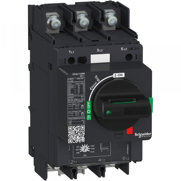 Schneider Electric Автоматический выключатель GV4L с магнитным расцепителем 12,5A 50kA зажим под кольцевой наконечник