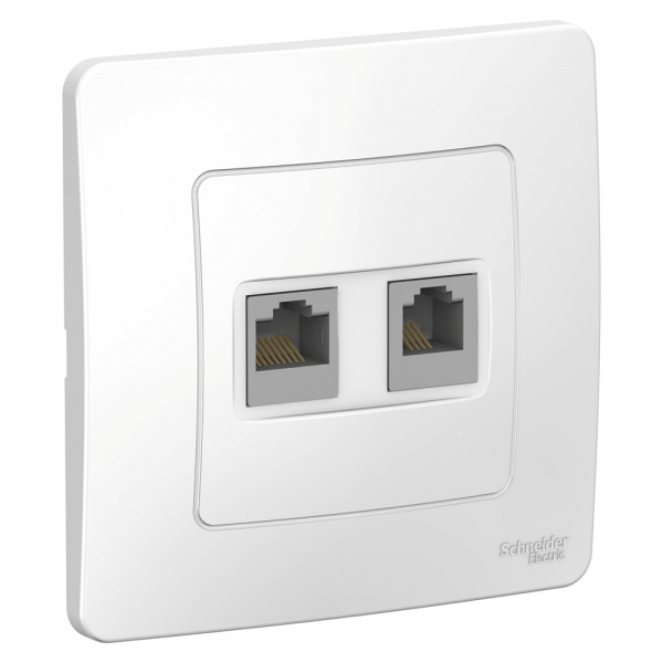 Systeme Electric Blanca внутр Бел Розетка 2-ая комп/тлф, RJ45+RJ11