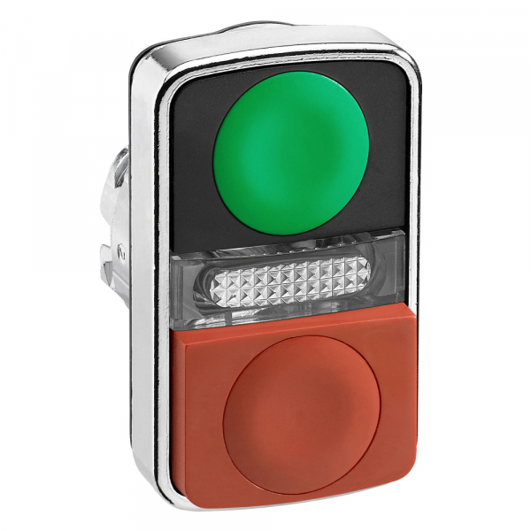 Schneider Electric XB4 Головка кнопки двойная без маркировки + LED ZB4BW7L3740