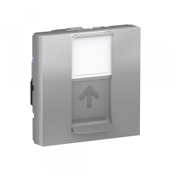 Schneider Electric Unica Modular Алюминий Розетка компьютерная, RJ45, одиночная кат. 6 UTP, 2 модуля
