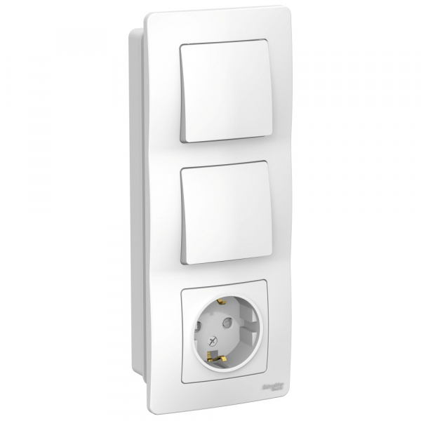 Systeme Electric Blanca внутр Бел Блок: Розетка з/к шт 16А, 250В+выкл1кл.+выкл 1кл.