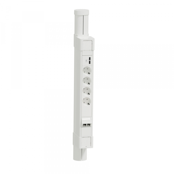 Schneider Electric Unica System+ Мини-колонна 0,75м с Блоком 4xРоз+2USB A/C+2xRJ45 C6UTP БЕЛАЯ