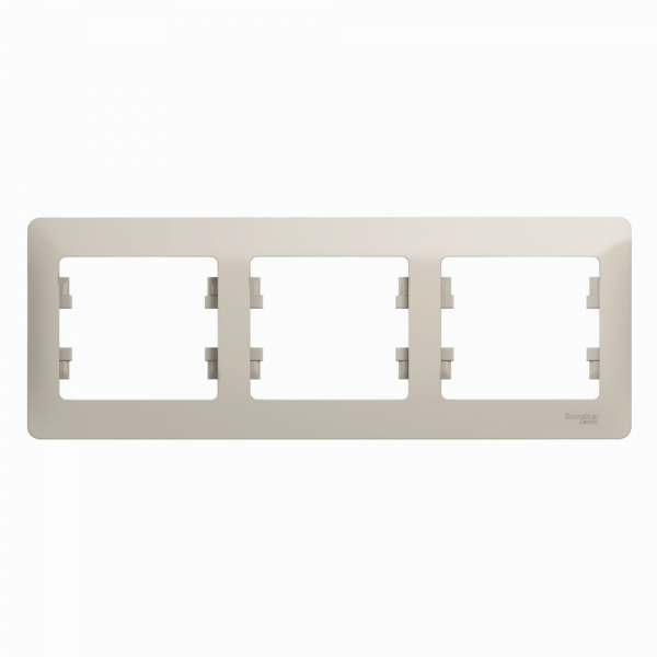 Systeme Electric Glossa Молочный Рамка 3-ая, горизонтальная