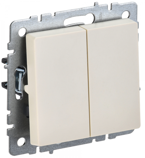 IEK BRITE BASE Бежевый Выключ. 2-к прох 10А ВС10-2-6-БрКр