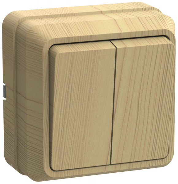 IEK OKTAVA ВС20-2-0-ОС Выключатель 2кл 10А откр.уст. (сосна)