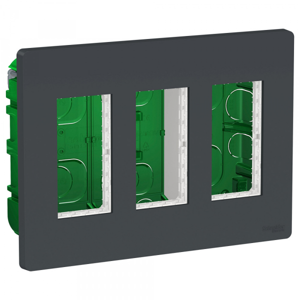 Schneider Electric Unica System+ Антрацит Блок скрытой установки 3х2