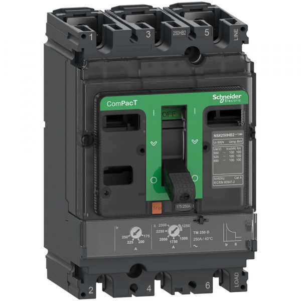 Schneider Electric Выключатель автоматический NSX160N 50kA 3П3Т 125A TMD