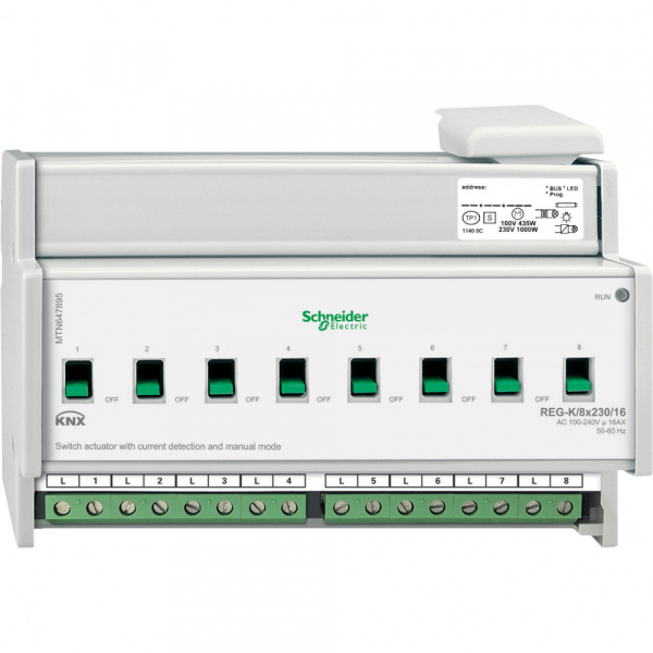 Schneider Electric Merten KNX Актор для выключателя REG-K/8х230/16 с ручным управлением