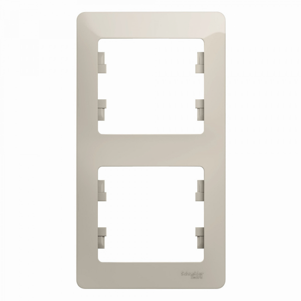 Systeme Electric Glossa Молочный Рамка 2-ая, вертикальная