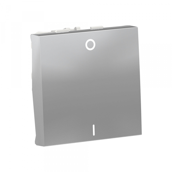 Schneider Electric Unica Modular Алюминий Выключатель 1-клавишный, двухполюсный, сх. 2, 16 AX, 250В, 2 модуля