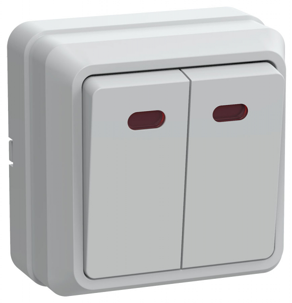 IEK OKTAVA ВС20-2-1-ОБ Выключатель 2кл с инд. 10А (белый)