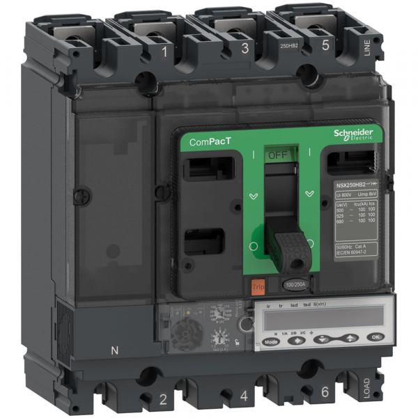 Schneider Electric Выключатель автоматический NSX250HB1 75kA 4П4Т 160A5.2E