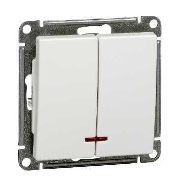 Systeme Electric Wessen 59 Бел Выключатель 2-клавишный с подсветкой 10АХ