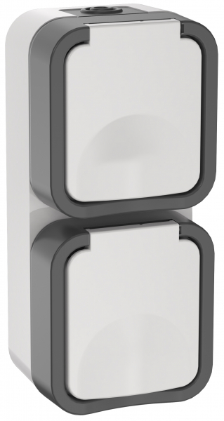 IEK TORS Розетка 2-ая с з/к кр. верт. 16А IP55 TS232 белый