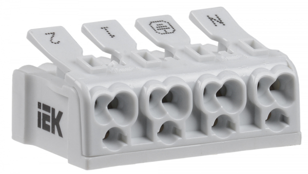 IEK Клемма пружинная соединительная КСП4-2L+N+PE