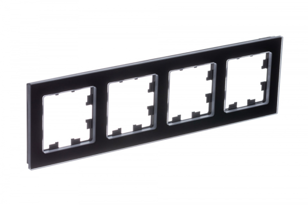 Systeme Electric AtlasDesign Nature Натуральное стекло Черный Рамка 4-ая
