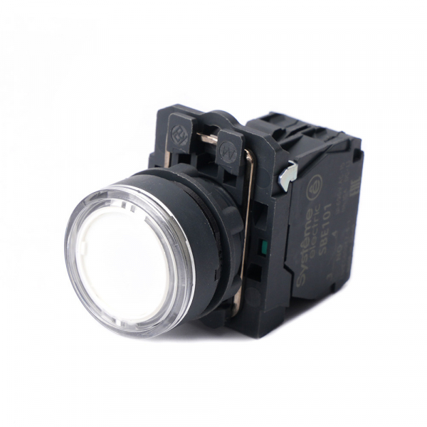 Systeme Electric Кнопка SB5 с подсветкой в сборе модуль 22мм белая пластик 230-240ВAC 1НО