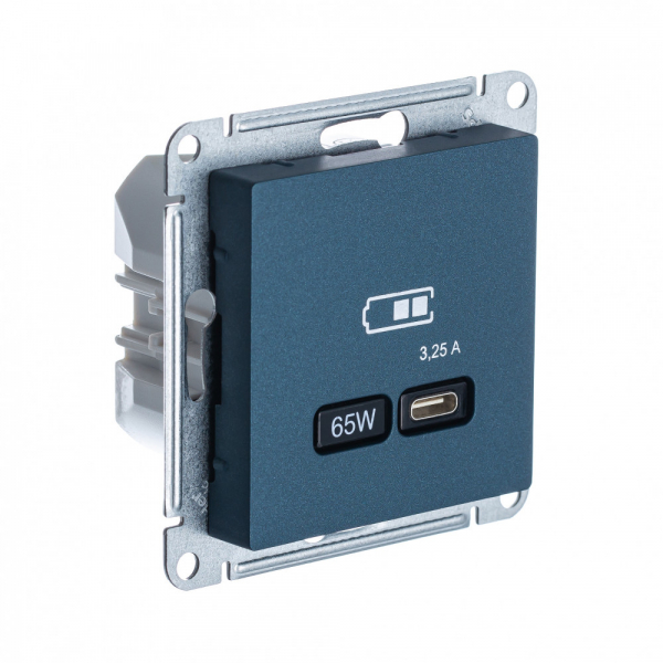 Systeme Electric AtlasDesign Изумруд USB Розетка тип-C 65W высокоскор.заряд. QC, PD, мех.