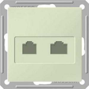 Systeme Electric Wessen 59 Беж Розетка 2-ая ТЛФ + компьютерная 5е (RJ11+RJ45)