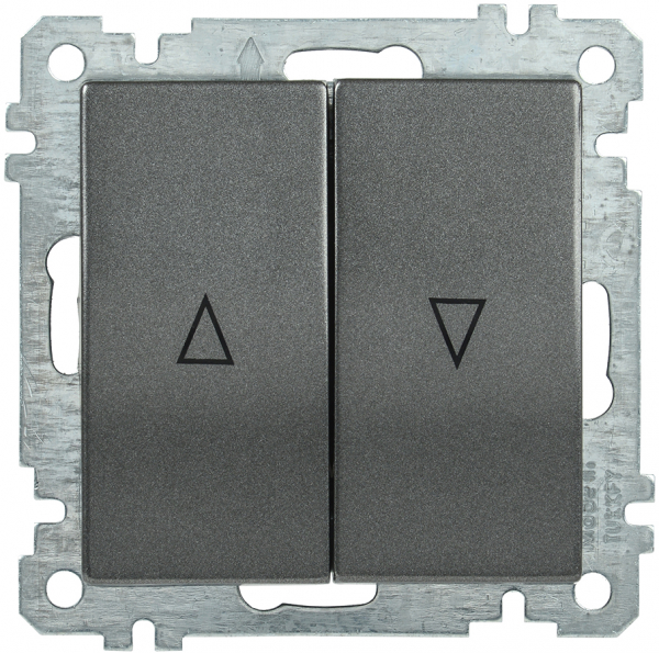 IEK ВС10-1-5-Б Выключатель двуклавишный жалюзи BOLERO антрацит