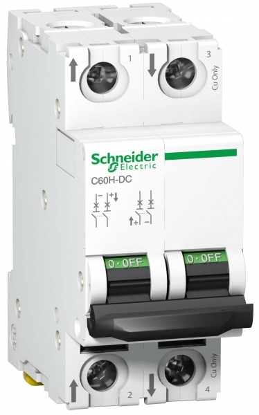 Schneider Electric Acti 9 C60H-DC Автоматический выключатель 2P 63A (C) 500В DC