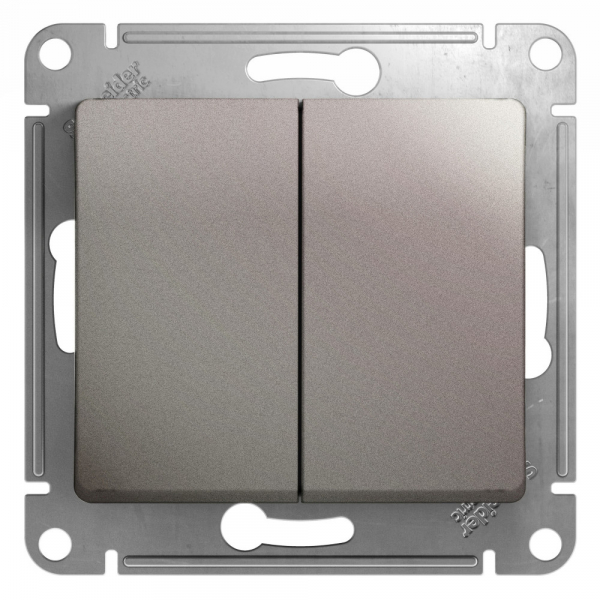 Systeme Electric Glossa Платина Переключатель 2-клавишный, сх.6,10AX