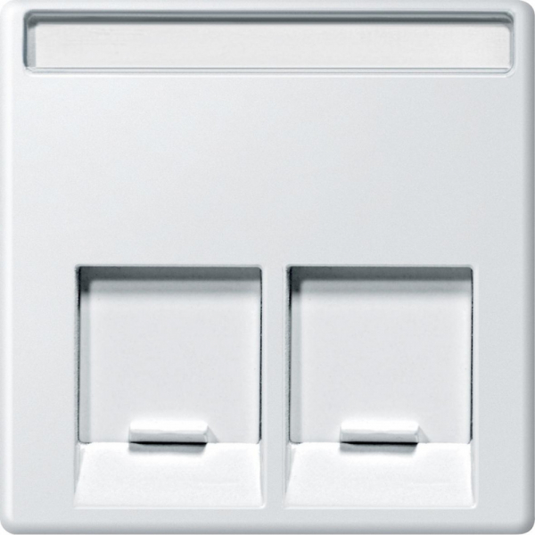 Schneider Electric Merten SM Бел глянец Накладка розетки ТЛФ/комп 2-ой прямой
